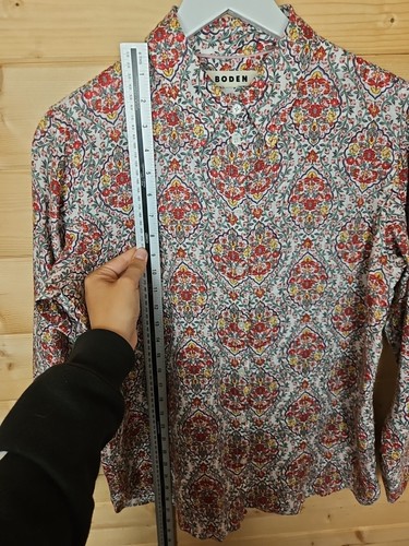 Boden Linen Shirt UK 10 Floral Current Season New Without Tags 100% Linen - Picture 11 of 12