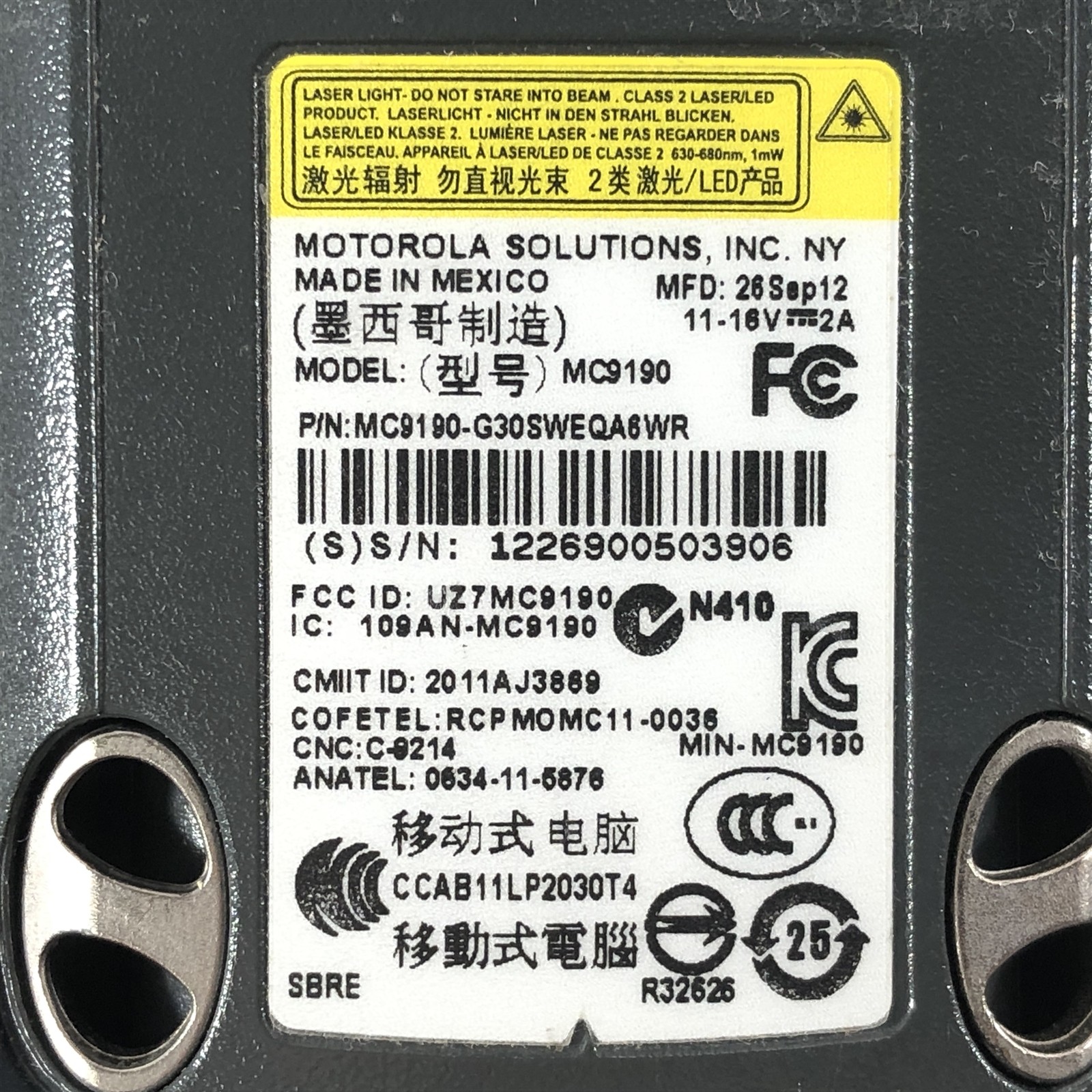 Motorola/Symbol MC9190 MC9190-G30SWEQA6WR w/ Charging Cradle, AC, & Battery