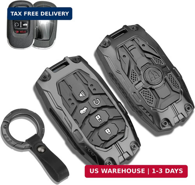 #ad QBUC for Honda Key Fob Cover with Keychain Heavy Zinc Alloy Shell amp; Silicone C $39.98