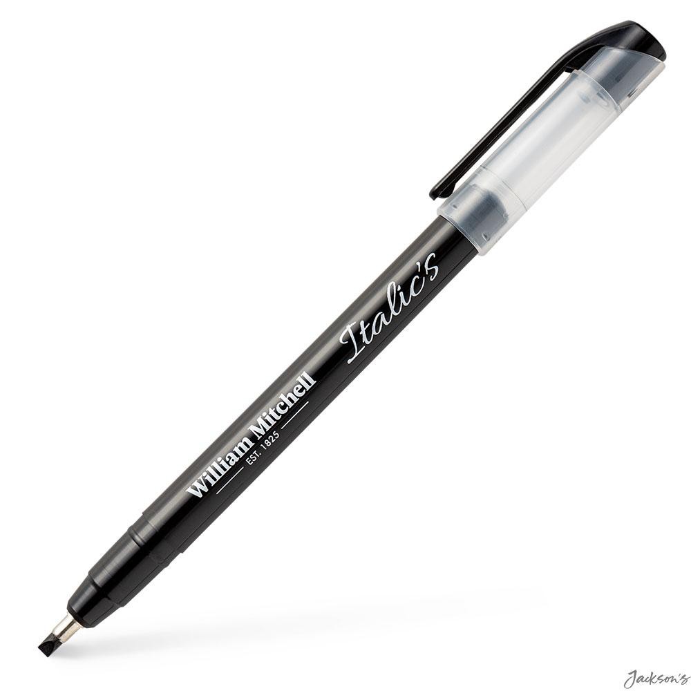 William Mitchell Calligraphy Italic Marker Pen Water Based 3mm Black Writing