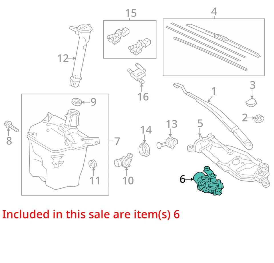 Toyota Corolla 2017 motor limpiaparabrisas delantero fabricante de equipos originales 67 k millas - LKQ374135154 Foto 4 de 4