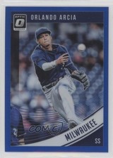 2018 Panini Donruss Optic Blue Prizm 92/149 Orlando Arcia #105 y8h