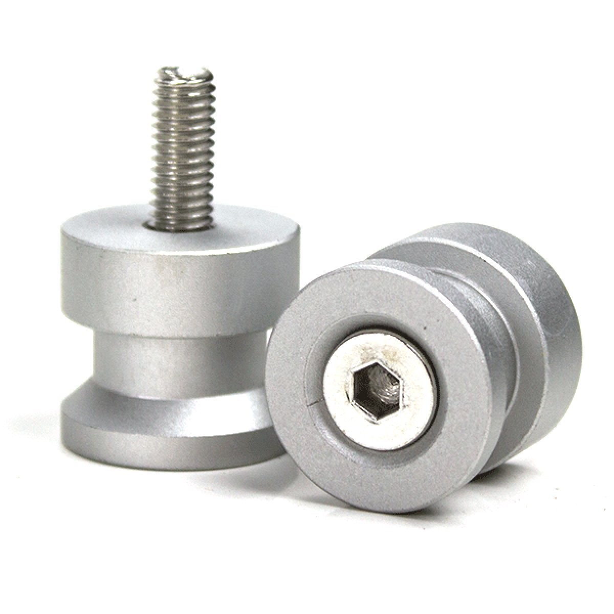 Lextek Paddock Stand Bobbins Silver M6 x 1.0mm Easy Installation PSBBN002 STREET