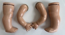 4 Antique Vintage Doll Parts Arms Legs Composition 5" Repair Doll Making 1928