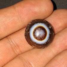 Amuleto originale antico himalayano tibetano Dzi Luk Mik occhio di capra agata perline