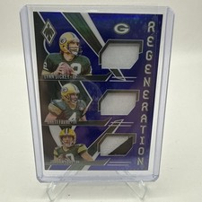 BRETT FAVRE JORDAN LOVE LYNN DICKEY 2024 PHOENIX REGENERATION PATCH BLUE /49