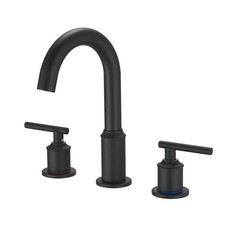Bathroom Faucet for Sink 3 Hole  Matte Black Bathroom Faucet Suitable for 4-8 ...