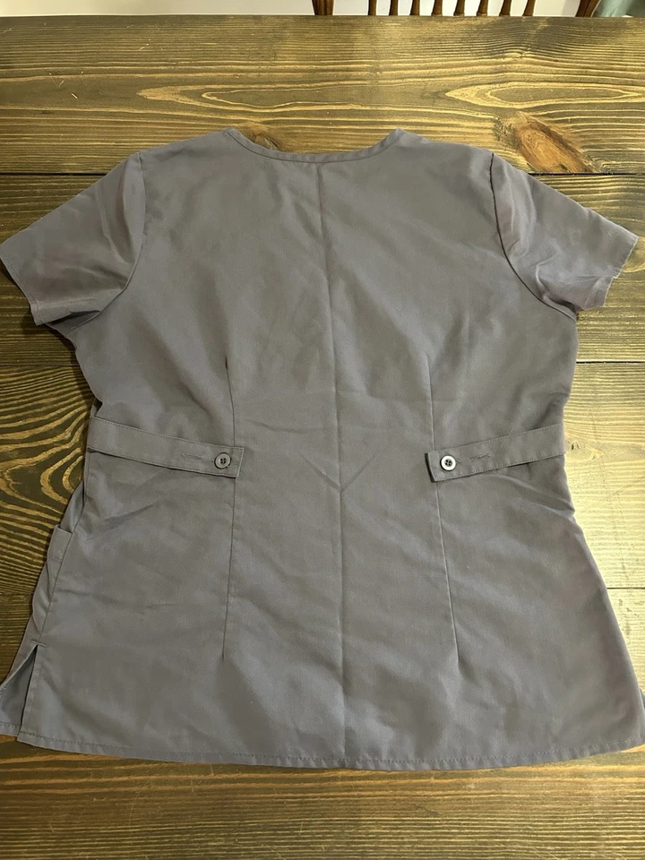 GREY'S ANATOMY BY BARCO GRAY MEDICAL SCRUB SHIRT TOP WOMENS SIZE LARGE - Image 2 of 4