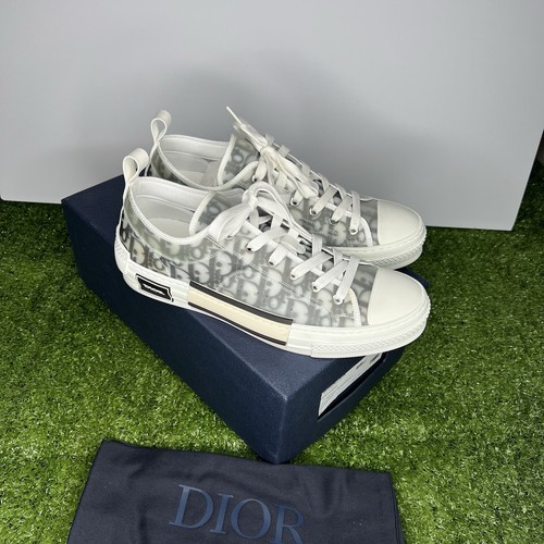 DIOR B23 League Low Top White Oblique Canvas Sneakers Shoes Mens Size 9 - Picture 2 of 11