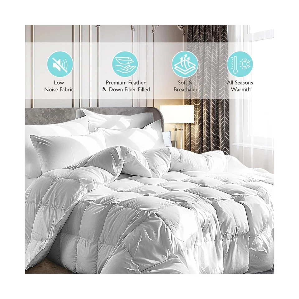 Edredón de fibra de plumón de pluma de ganso blanco MARTHA STEWART tamaño king - toda la temporada... Foto 2 de 4