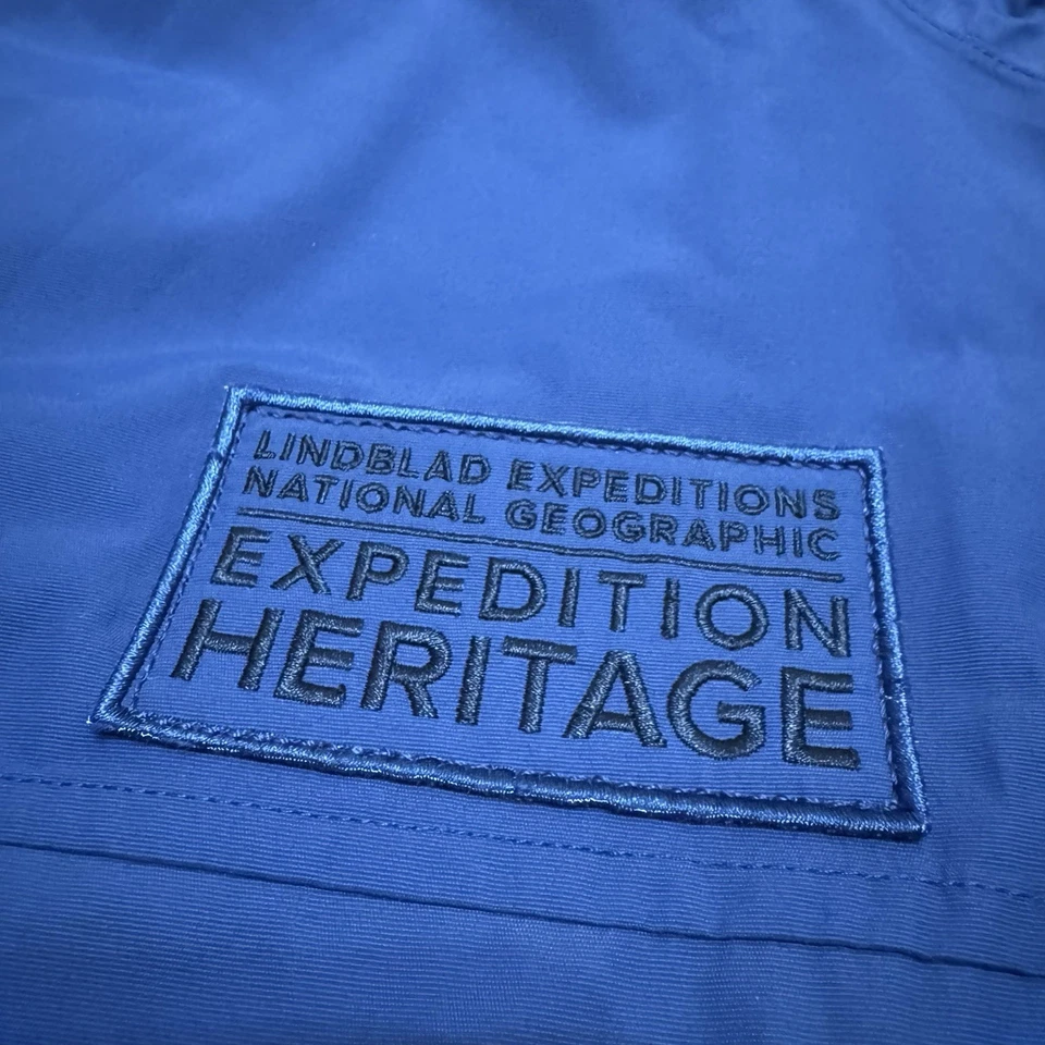 Lindblad Expeditions National Geographic Jacket Mens 4XL Blue Fur Hood Parka - Image 2 of 4