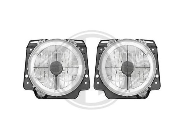 Designsatz Scheinwerfer Angel Eyes Klarglas Schwarz FüR Vw Golf 1983-1991-image