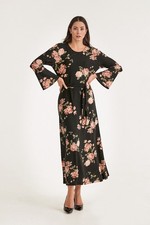 Women Floral Stretchy Maxi Dress SIZE XL 