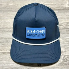 Rola-Chem Branded Bills Rope Hat Cap Navy Snapback Performance Laser Cut Golf