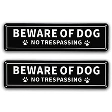 Beware of Dog No Trespassing Sign, 12x3 Inch Rust Free .040 Aluminum Metal 12 3