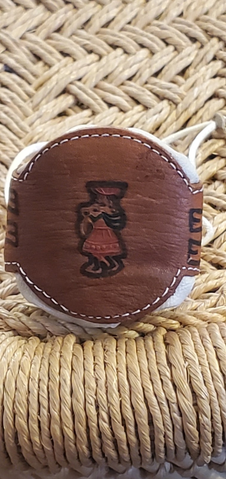 Peruvian Handmade Mini Tiny Leather Coin Purse Bag - image 7