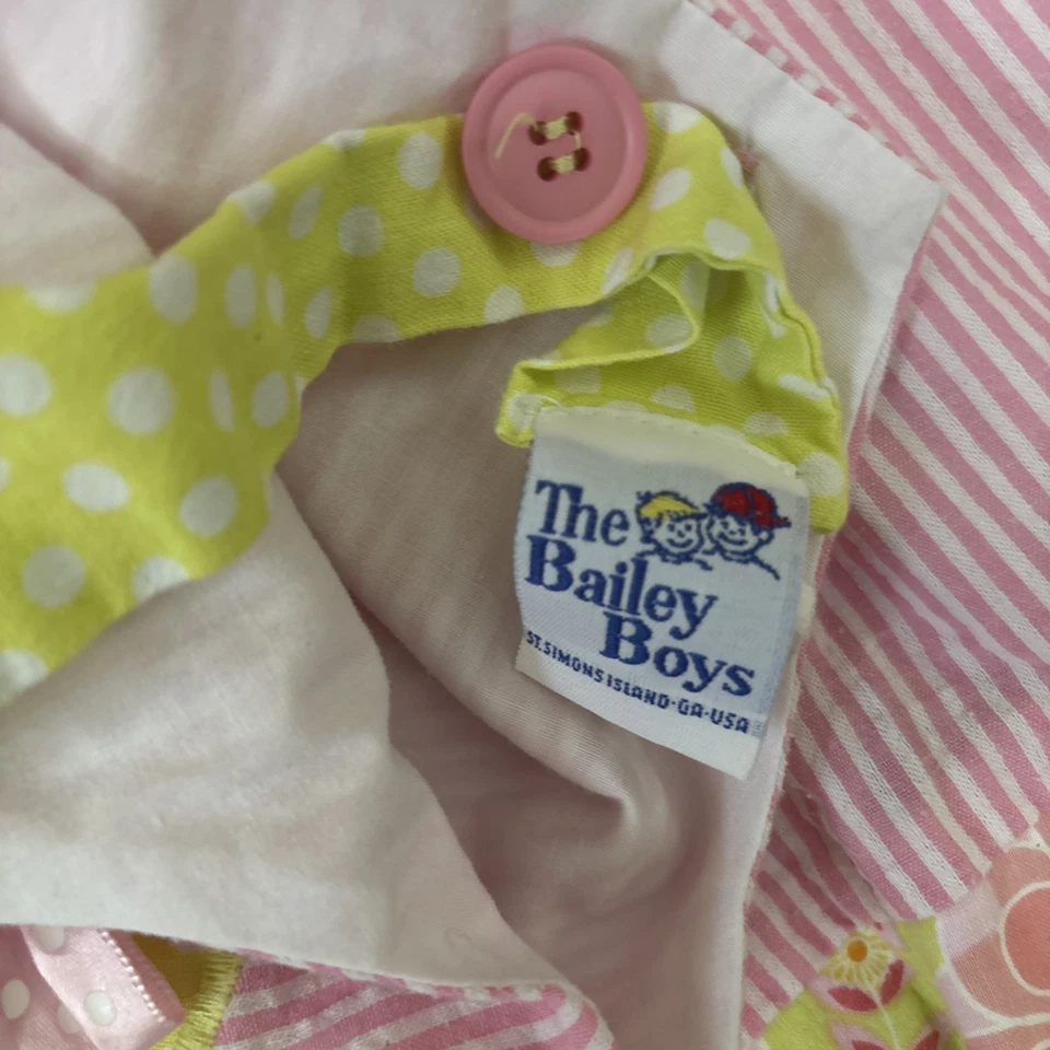 Vestido listrado rosa The Bailey masculino tamanho 5 com aplique de sandália vintage EUA - Imagem 4 de 4