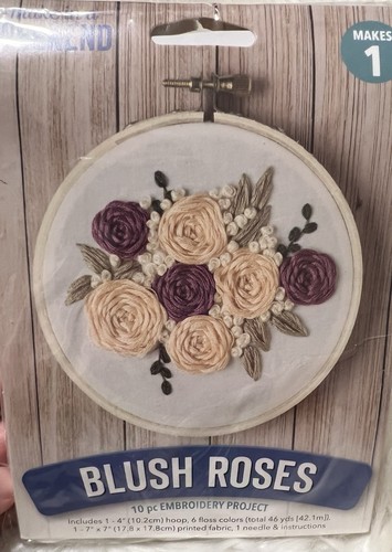 Leisure Arts Make In A Weekend Blush Roses 10 pc Embroidery Complete Kit - Picture 6 of 6