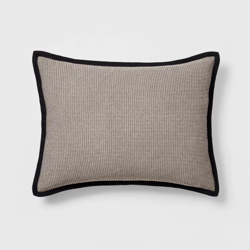 Standard Micro Waffle Coverlet Sham Black - Threshold Cotton Dobby 1990₽