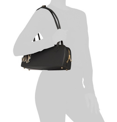 Isadora East West Leather Purse Shoulder Bag Satchel Black NWT $227