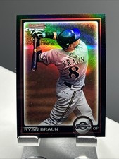 2010 Bowman Chrome Refractor #1 Ryan Braun Milwaukee Brewers b31