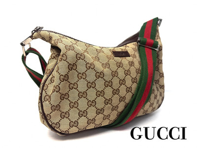 Vintage Gucci shoulder bag GG Sherry Line canvas Authentic