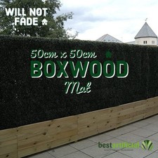Best Artificial Green Boxwood Buxus Hedging Screening Garden Mat 50cm x 50cm
