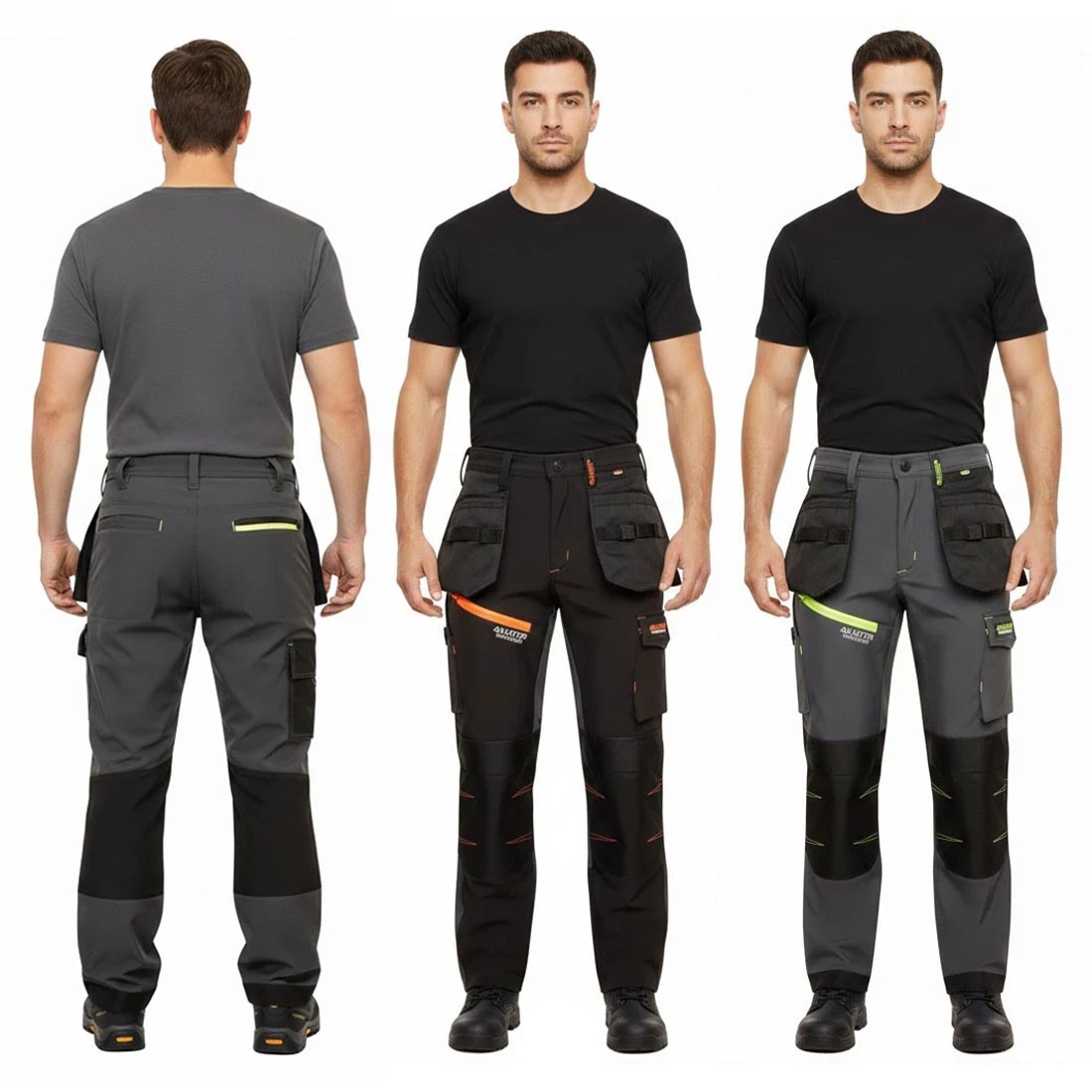 Mens Waterproof Softshell Work Trousers Fleece Lined Cargo Pant Multiple Pockets