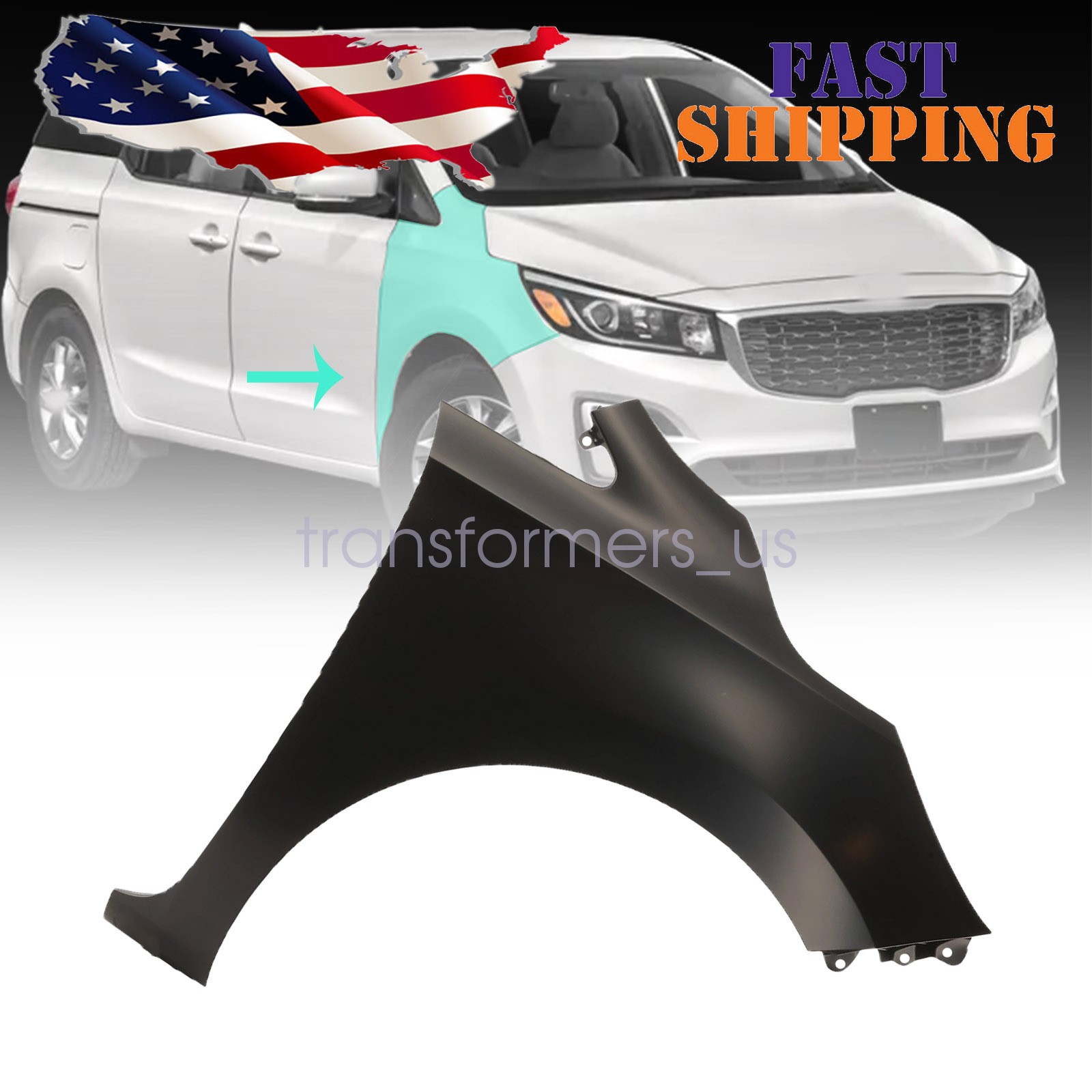 New 66321A9000 For Kia Sedona 2015-2021 Front RH Passenger Side Fender
