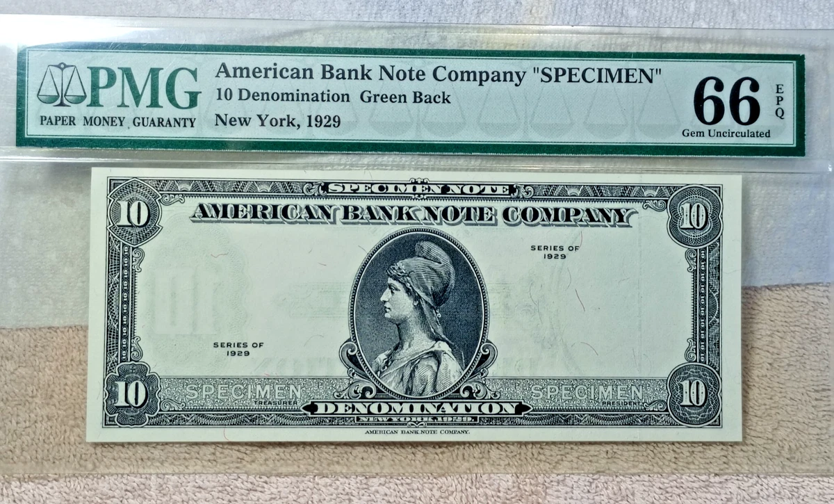 Uncirculated $10 1929 Year US Federal Reserve Small Notes for sale