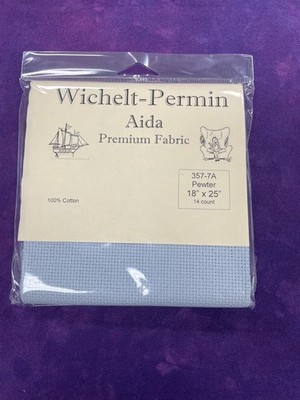 NEW Wichelt-Permin 14 count Aida Cross Stitch Fabric 357-7A PEWTER