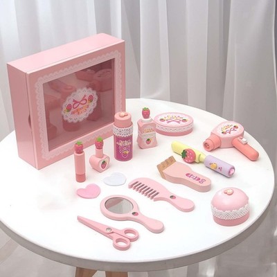 Holz Make-up Beauty Spielzeug Set Pädagogische Aktivitäten Lernspielzeug Kosmetikspielzeug
