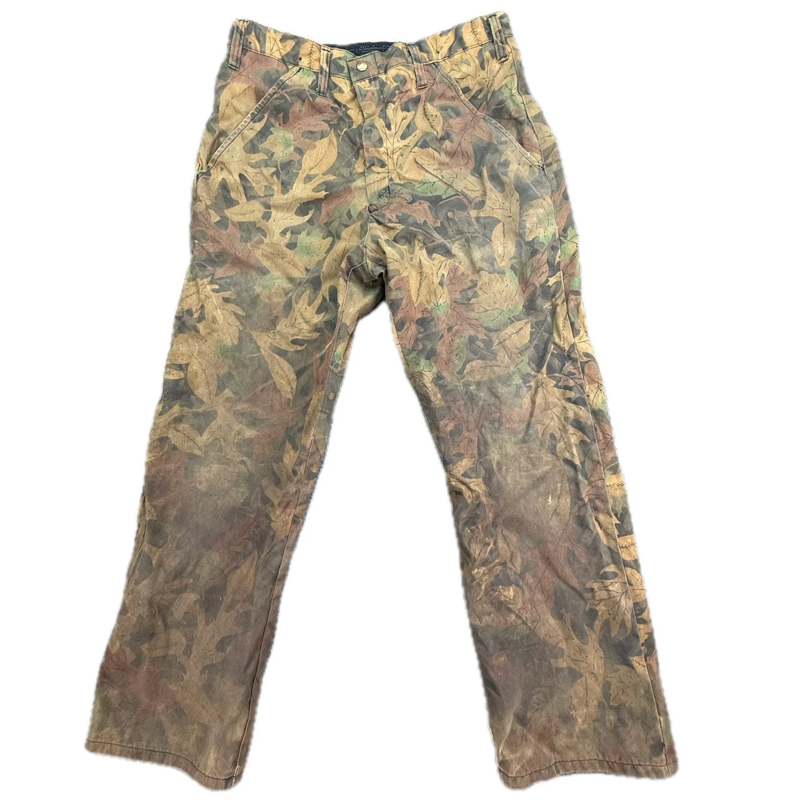 Gander Mountain Camo Pants Mens 35x29 Brown Tru-Leaf Rainwear Made in USA
