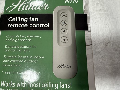 HUNTER 99770 UNIVERSAL FAN LIGHT REMOTE CONTROL WITH RECEIVER - Picture 2 of 9
