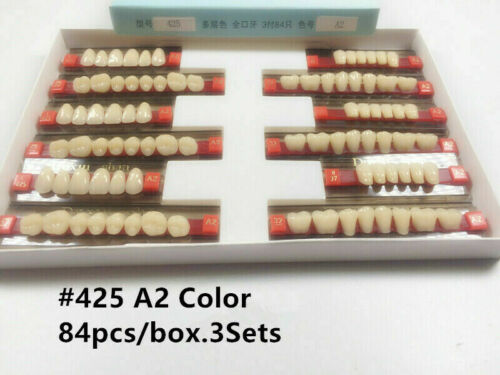 84 piezas/caja dental completa dientes postizos dientes dientes de resina sintética A2Color #448 - Imagen 7 de 10