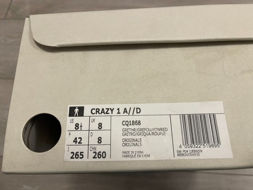 Adidas Crazy 1 ADV A D Gilbert Arenas US 8.5 UK 8 42 grigio bianco - Foto 8 di 15