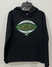 NFL Philadelphia Eagles Boys Size 10-12 black hooded sweatshirt Gold Logo NWT