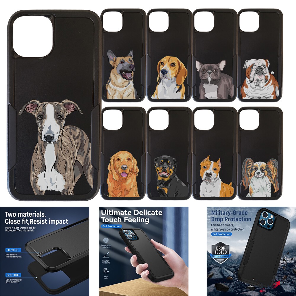For [Apple iPhone 14 Pro][DUAL TACTICAL][Hybrid Two Piece Case] Dog Cover