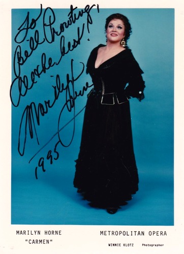MARILYN HORNE, MEZZO-SOPRANO **SIGNED PHOTOGRAPH : OPERA SINGER, MUSIC (1970s)
