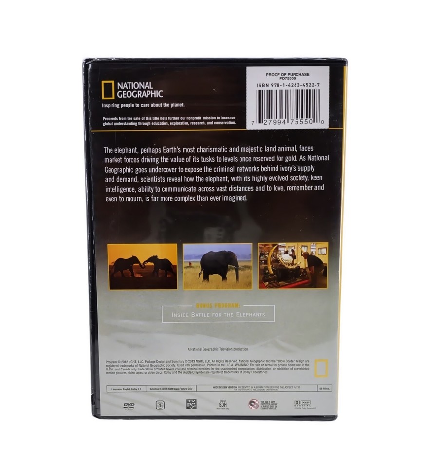National Geographic Battle for the Elephants (DVD, 2013) New Sealed