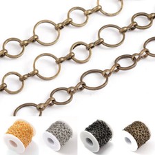 3.28ft/Roll Unique Handmade Brass Round Link Chains Craft Strings Spool 8 10x1mm