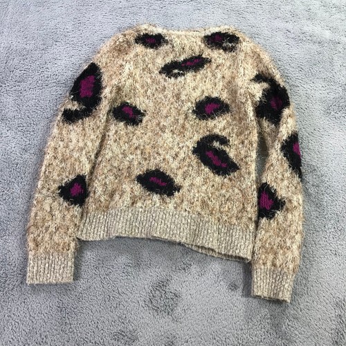 Leifsdottir Sweater Womens Small Abstract Prinrt Cardigan Sweater Brown Pink - Picture 6 of 13