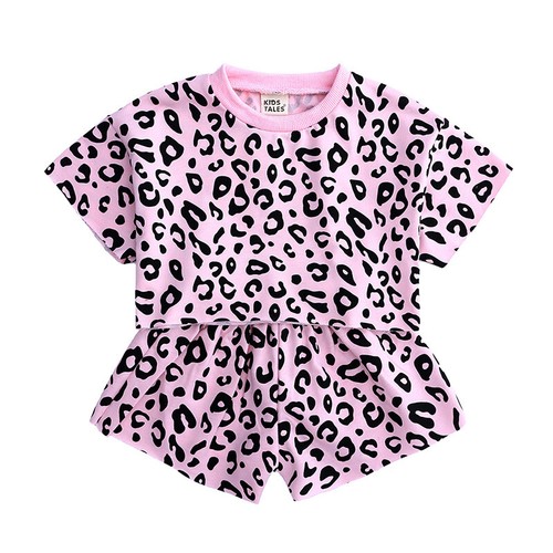 2pcs Toddler Baby Girls Tops Shorts Set Leopard Print Summer Outfits Clothes Set - Picture 7 of 16