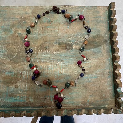 Vintage Collectible Handmade Multi-Color Beads Necklace Women Jewellery Necklace