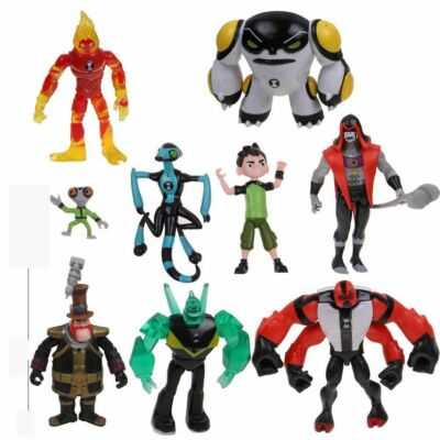 9 pcs PVC Action Figures Toys Set Ben 10 Ten Tennyson Four Arms Heatblast Gift