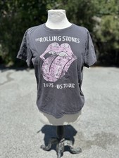 H M T-Shirt Womens Medium Short Sleeve Printed The Rolling Stones 1975 US Tour