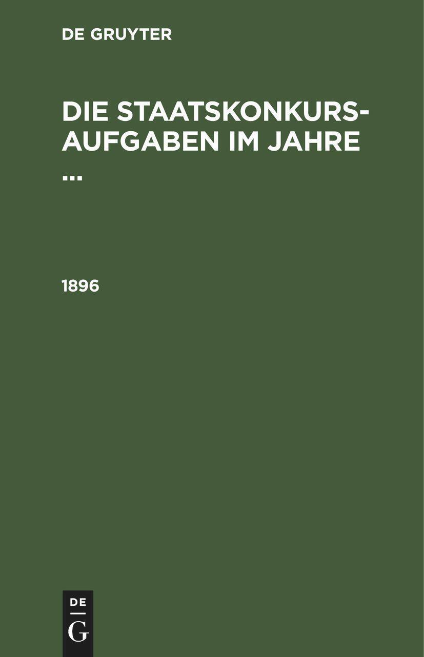 Thumbnail - Degruyter | 1896 | Buch | Deutsch | Hc Runder Rücken Kaschiert | De