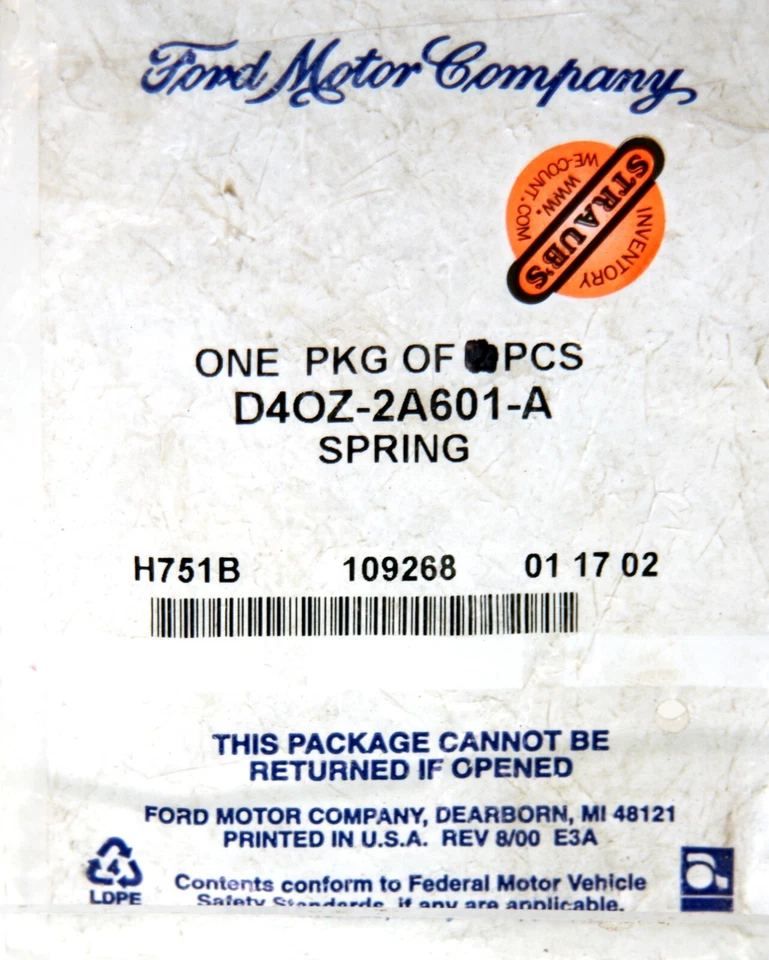 Mola de apoio de suspensão de estacionamento 74-75 Ford Gran Torino/Ranchero D4OZ-2A601-A fabricante de equipamento original 5270 - Imagem 3 de 4