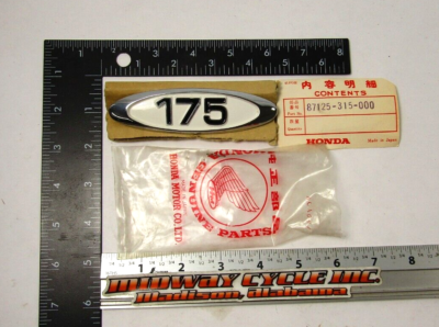 1970 Honda Cb175 Gold OEM Side Cover Emblem Badge 87125315000  