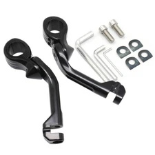 BLACK 1.25" Crash Guard Bar Foot Pegs Mounts Brackets For Harley Road King Model